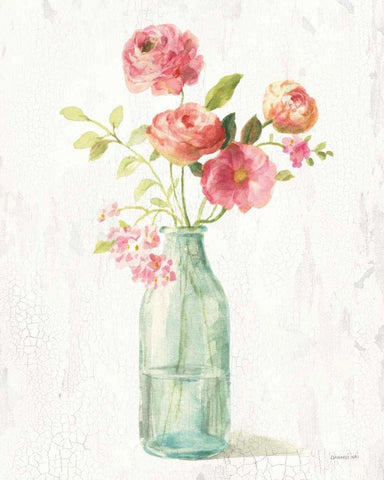 Full Bloom VI Black Ornate Wood Framed Art Print with Double Matting by Nai, Danhui