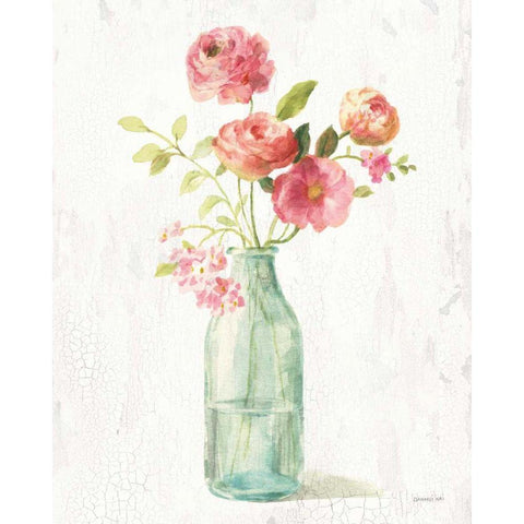 Full Bloom VI Black Modern Wood Framed Art Print with Double Matting by Nai, Danhui