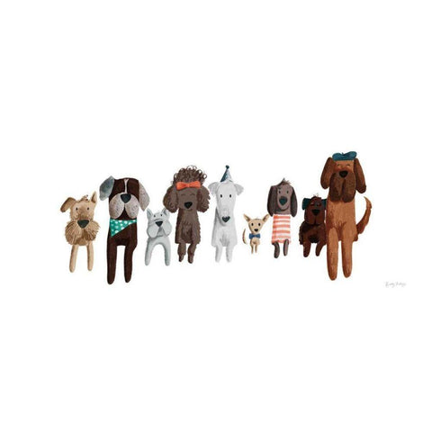 Picnic Pets Dogs III White Modern Wood Framed Art Print by Thorns, Becky