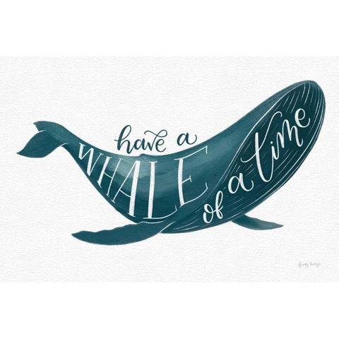 Whale of A Time White Modern Wood Framed Art Print by Thorns, Becky