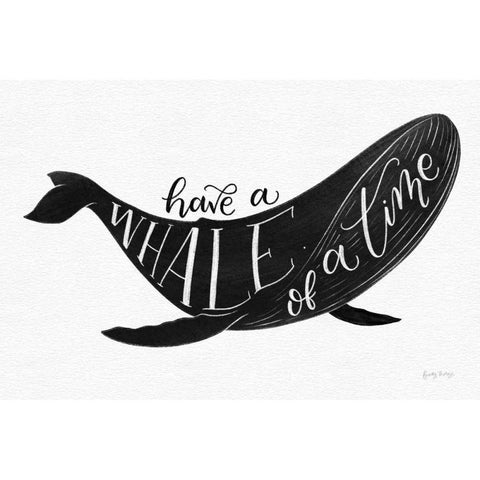 Whale of a Time BW White Modern Wood Framed Art Print by Thorns, Becky