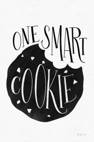 One Smart Cookie BW Black Ornate Wood Framed Art Print with Double Matting by Thorns, Becky