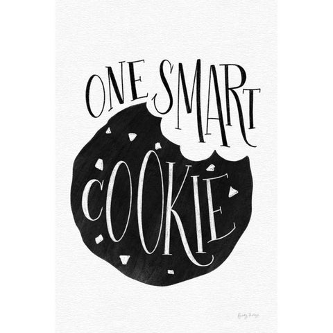 One Smart Cookie BW Black Modern Wood Framed Art Print with Double Matting by Thorns, Becky