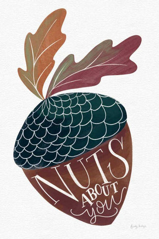 Nuts About You White Modern Wood Framed Art Print with Double Matting by Thorns, Becky