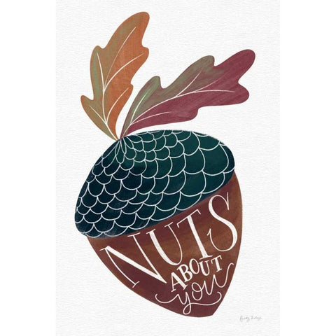 Nuts About You Black Modern Wood Framed Art Print with Double Matting by Thorns, Becky