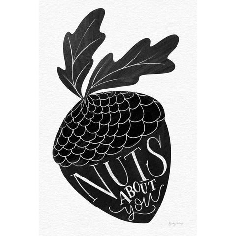 Nuts About You BW White Modern Wood Framed Art Print by Thorns, Becky