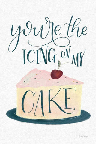 Icing On My Cake Black Ornate Wood Framed Art Print with Double Matting by Thorns, Becky