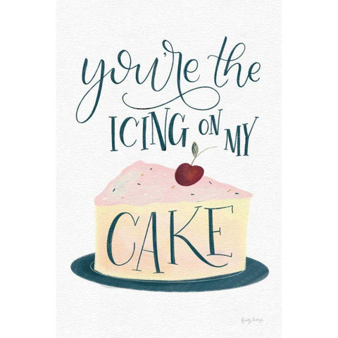 Icing On My Cake Black Modern Wood Framed Art Print with Double Matting by Thorns, Becky