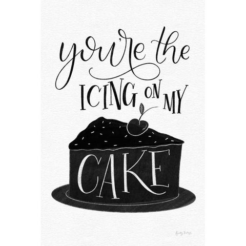 Icing On My Cake BW Gold Ornate Wood Framed Art Print with Double Matting by Thorns, Becky