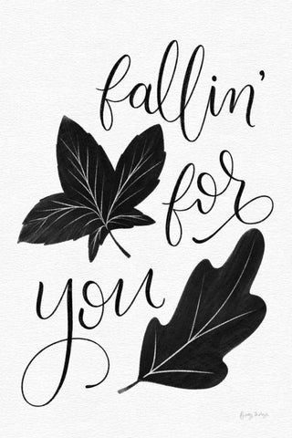 Fallin For You BW White Modern Wood Framed Art Print with Double Matting by Thorns, Becky