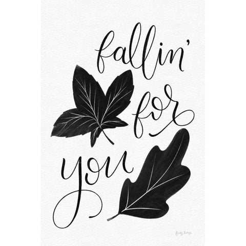 Fallin For You BW Black Modern Wood Framed Art Print by Thorns, Becky