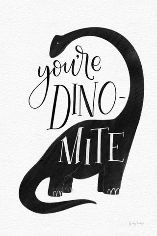 Dinomite BW Black Ornate Wood Framed Art Print with Double Matting by Thorns, Becky