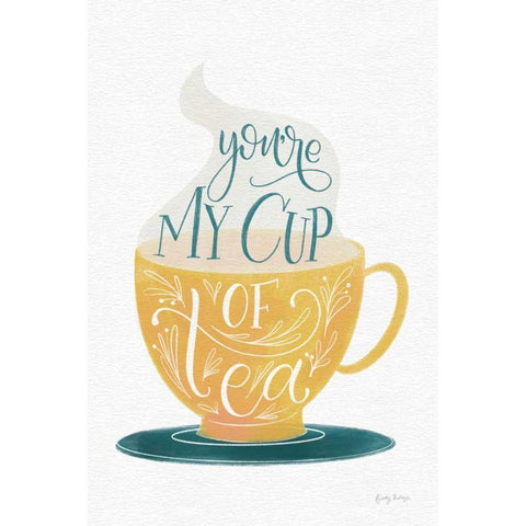 My Cup of Tea Gold Ornate Wood Framed Art Print with Double Matting by Thorns, Becky