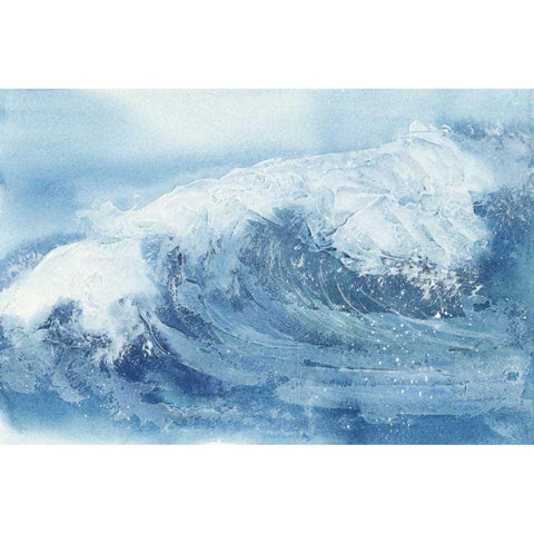 Waves IV Black Modern Wood Framed Art Print with Double Matting by Paschke, Chris