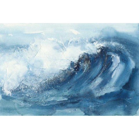 Waves V Black Modern Wood Framed Art Print with Double Matting by Paschke, Chris