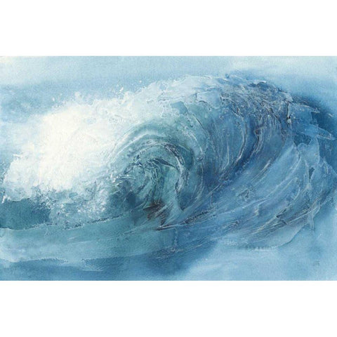 Waves VI Black Modern Wood Framed Art Print with Double Matting by Paschke, Chris