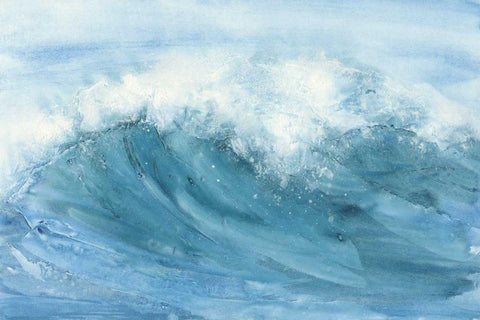 In the Blue I White Modern Wood Framed Art Print with Double Matting by Paschke, Chris