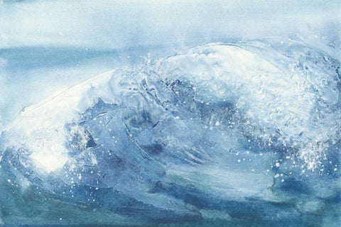 In the Blue IV White Modern Wood Framed Art Print with Double Matting by Paschke, Chris