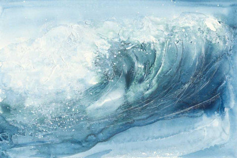 In the Blue VI White Modern Wood Framed Art Print with Double Matting by Paschke, Chris