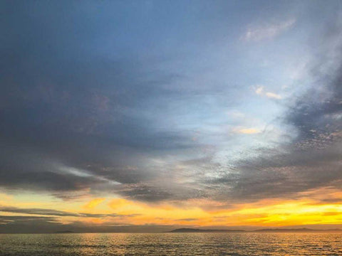 Golden Ocean White Modern Wood Framed Art Print with Double Matting by Goldstein, Ed