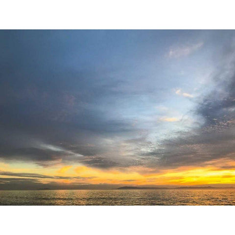 Golden Ocean Black Modern Wood Framed Art Print with Double Matting by Goldstein, Ed