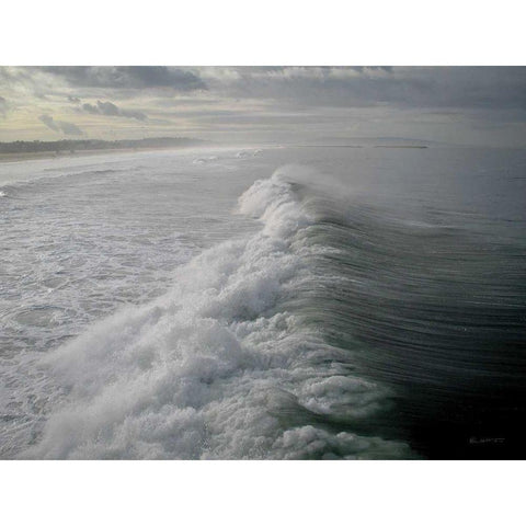 Silver Wave Black Modern Wood Framed Art Print with Double Matting by Goldstein, Ed