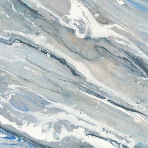 Going with the Flow III White Modern Wood Framed Art Print by Hristova, Albena