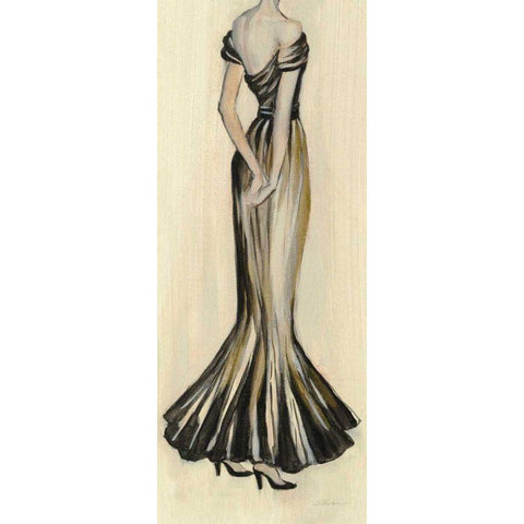 Evening Gown I Crop Black Modern Wood Framed Art Print with Double Matting by Vassileva, Silvia