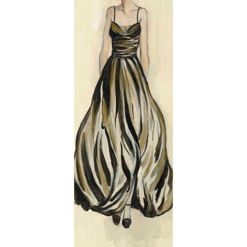 Evening Gown III Crop Black Modern Wood Framed Art Print with Double Matting by Vassileva, Silvia