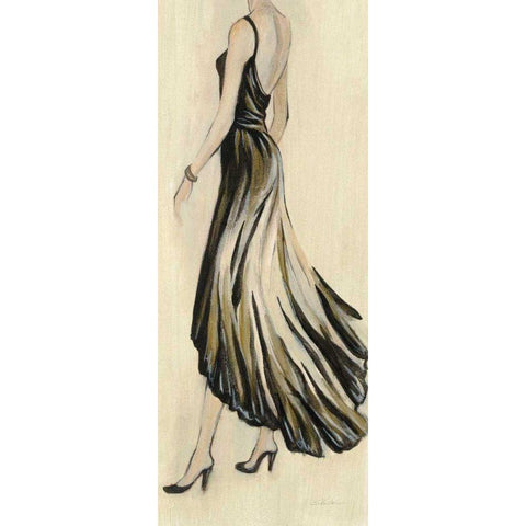 Evening Gown IV Crop Black Modern Wood Framed Art Print with Double Matting by Vassileva, Silvia