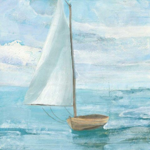 Silver Sail Bright White Modern Wood Framed Art Print with Double Matting by Hristova, Albena