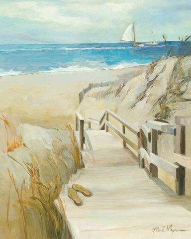 Coastal Escape White Modern Wood Framed Art Print with Double Matting by Hageman, Marilyn
