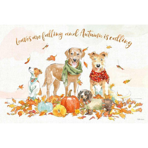 Harvest Dogs I Black Modern Wood Framed Art Print with Double Matting by Grove, Beth