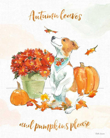 Harvest Dogs III White Modern Wood Framed Art Print with Double Matting by Grove, Beth