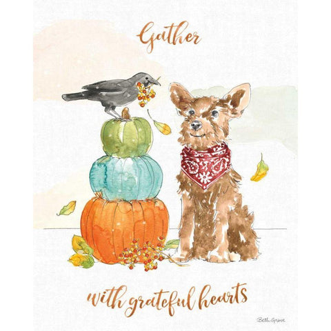 Harvest Dogs V Black Modern Wood Framed Art Print with Double Matting by Grove, Beth