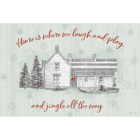 Farmhouse Christmas I Black Modern Wood Framed Art Print by Pertiet, Katie