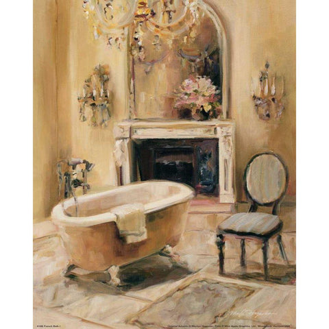 French Bath I White Modern Wood Framed Art Print by Hageman, Marilyn