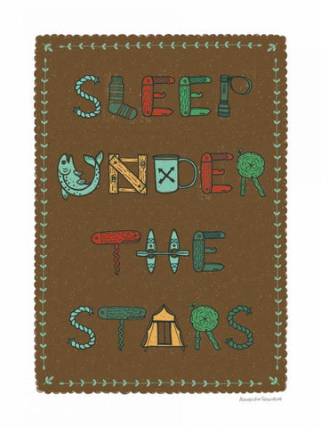 Sleep Under the Stars Dark White Modern Wood Framed Art Print with Double Matting by Snowdon, Alexandra