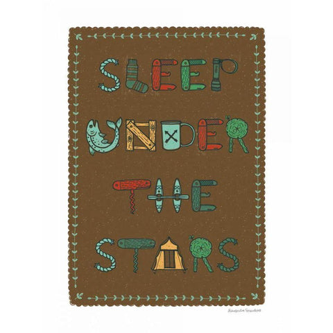 Sleep Under the Stars Dark Black Modern Wood Framed Art Print with Double Matting by Snowdon, Alexandra