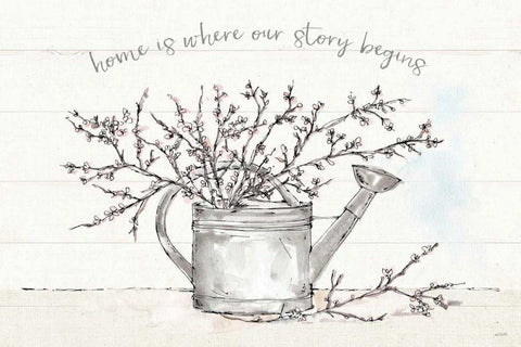 Country Love I White Modern Wood Framed Art Print with Double Matting by Tavoletti, Anne