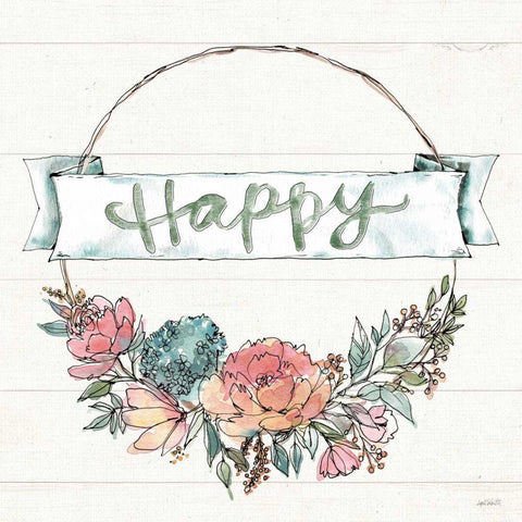 Country Love IV White Modern Wood Framed Art Print with Double Matting by Tavoletti, Anne