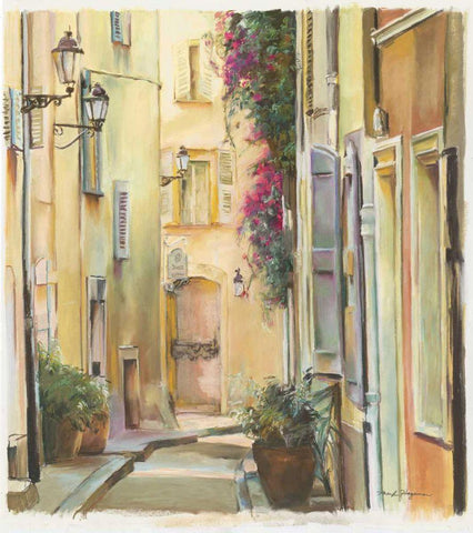 Montmartre I White Modern Wood Framed Art Print with Double Matting by Hageman, Marilyn