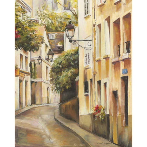 Montmartre II Gold Ornate Wood Framed Art Print with Double Matting by Hageman, Marilyn