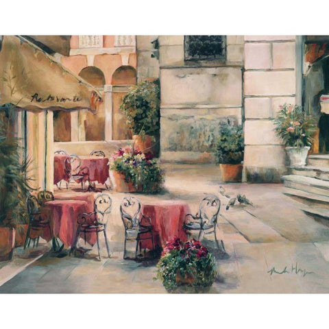 Plaza Cafe Black Modern Wood Framed Art Print by Hageman, Marilyn