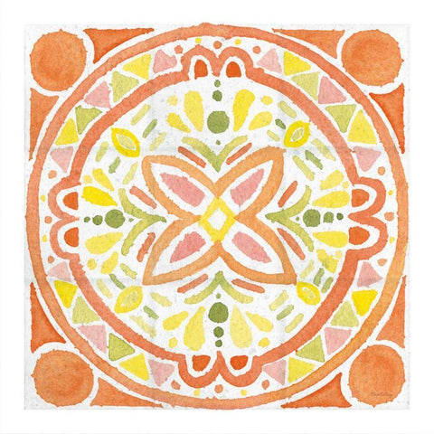 Citrus tile I v2 White Border White Modern Wood Framed Art Print by DeNeige, Elyse