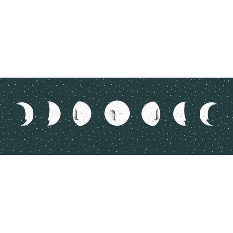 Sweet Dreams Moon Cycle Black Modern Wood Framed Art Print with Double Matting by Thorns, Becky