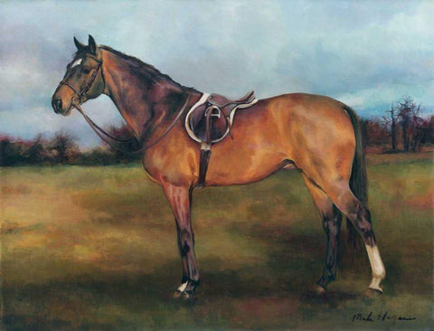 French Trotter White Modern Wood Framed Art Print with Double Matting by Hageman, Marilyn