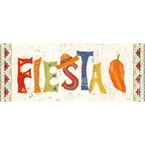 Tex Mex Fiesta VII White Modern Wood Framed Art Print by Charron, Veronique