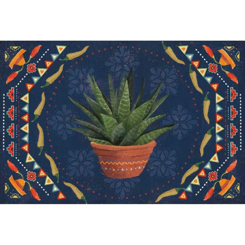 Tex Mex Fiesta II Dark Gold Ornate Wood Framed Art Print with Double Matting by Charron, Veronique