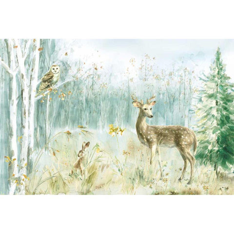 Meadows Edge I White Modern Wood Framed Art Print by Nai, Danhui